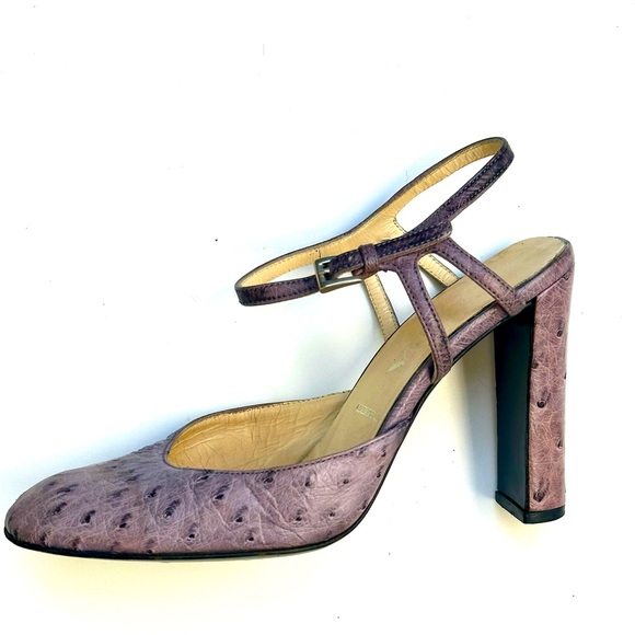 Prada Ostrich Ankle Strap Pumps, size 7 - Picture 2 of 16
